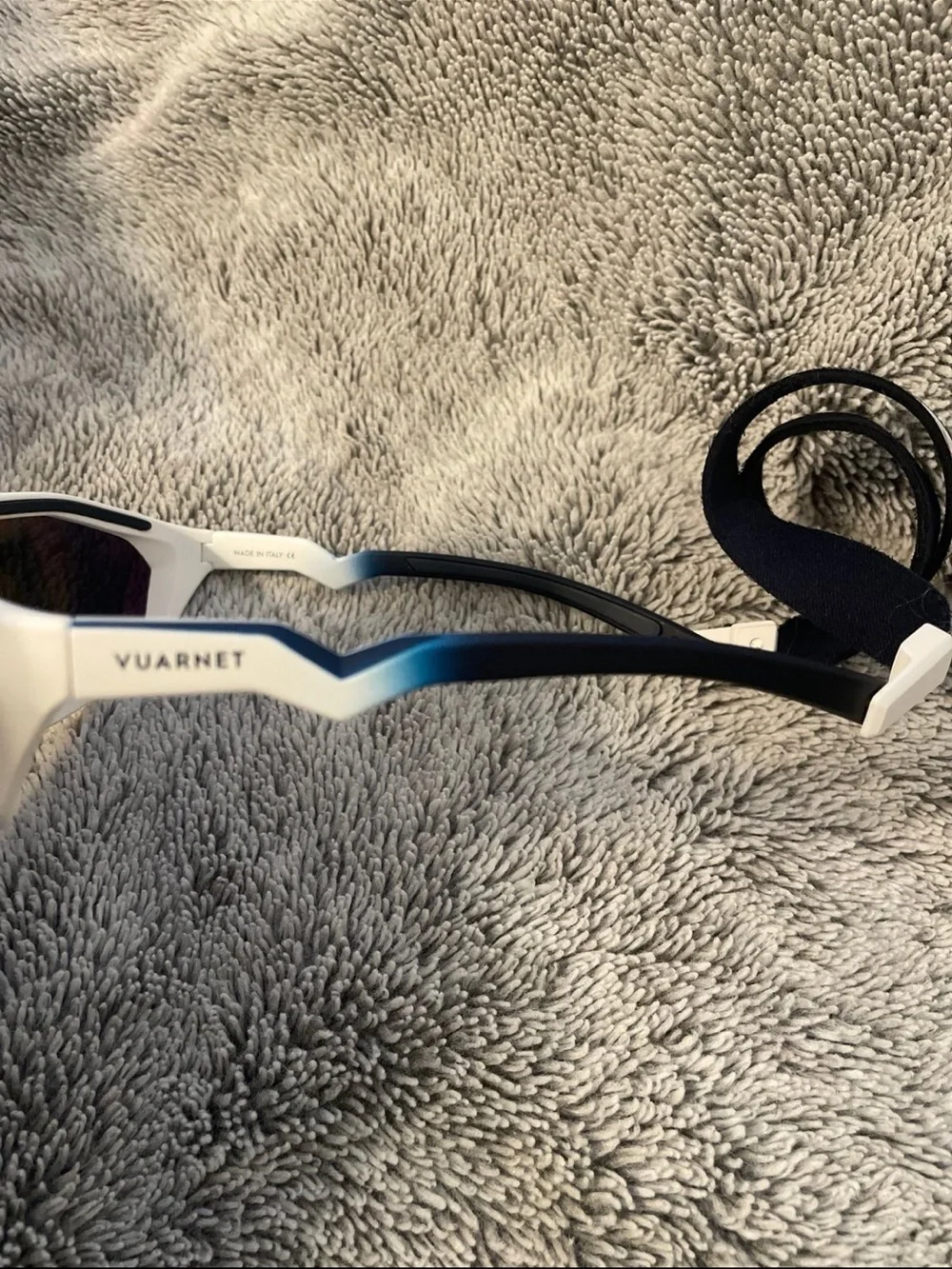 Vuarnet Trek White Blue HD Rainbow Flash Unisex Sunglasses with Case Authentic
